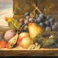 LADELL EDWARD STILLIFE BIRD S NEST PEAR PEACH GRAPES STRAWBERRIES AND PLUMS