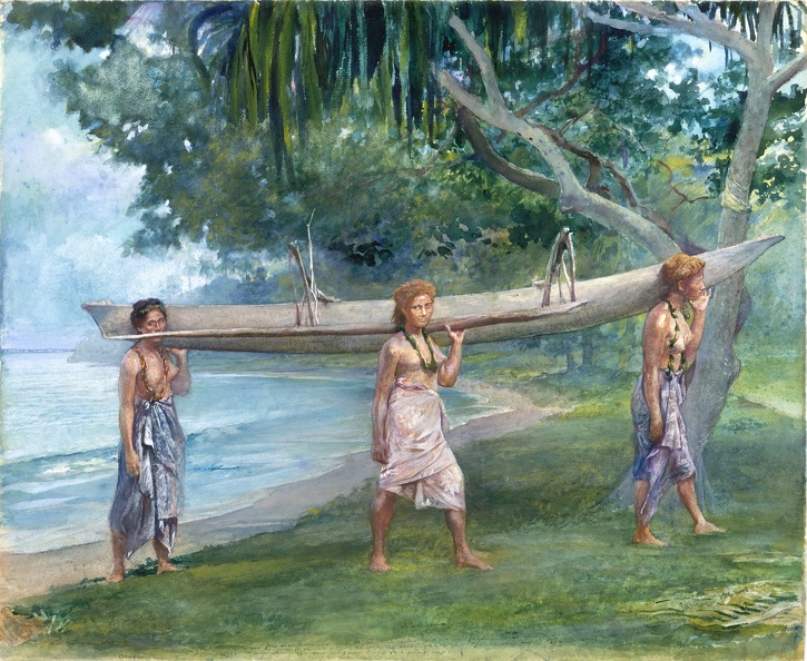 LAFARGE JOHN GIRL CARRYING CANOE VOCAL SAMOAN MET