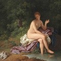 LAGRENEE LOUIS JEAN FRANCOIS ALADY BATHING BY RIVER WITH TWO TURTLEDOVES