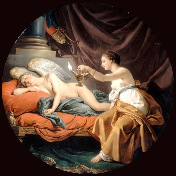 LAGRENEE LOUIS JEAN FRANCOIS PSYCHE SURPRISING SLEEPING CUPID 1768