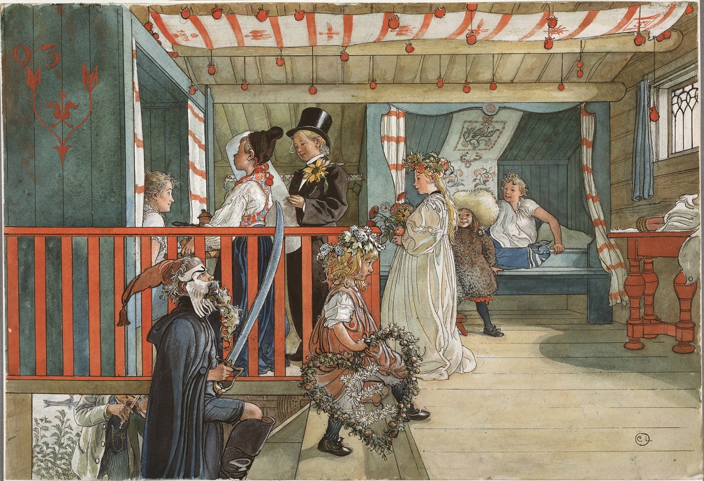 LARSSON CARL DAY OF CELEBRATION. FROM HOME 26 WATERCOLOURS CARL LARSSON NATIONAL 24221