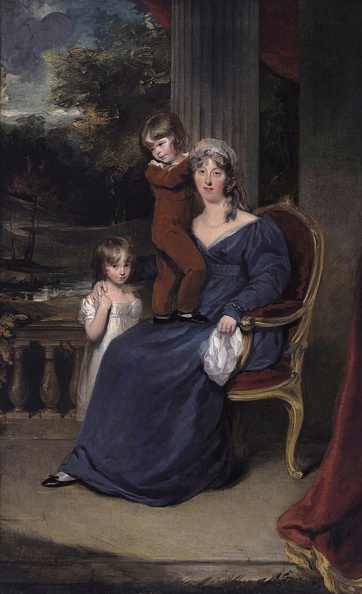 LAWRENCE THOMAS PRT OF LADY LOUISA HARVEY WITH TWO OF HER CHILDREN