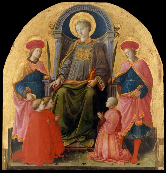 LIPPI FRA FILIPPO ST. LAWRENCE ENTHRONED STS AND DONORS MET