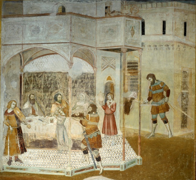 LORENZETTI PIETRO FRESCO FEAST OF HEROD 1330 ST. MARIA DEL SERVI