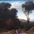 LORRAIN CLAUDE GELLEE PASTORAL LANDSCAPE WITH MILL LACMA WITHOUT FRAME