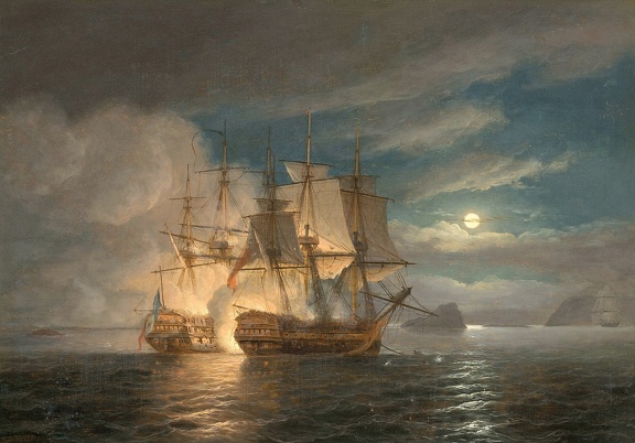 LUNY THOMAS HERCULE SURRENDERING TO HMS MARS OFF BREST