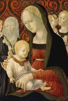 MARTINI FRANCESCO DI GIORGIO MADONNA AND CHILD ST. CATHERINE OF SIENA AND ANGELS 1490 TH BO