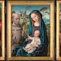 MASTER OF MAGDALEN LEGEND MADONNA TO CHILD ST. FRANCIS LEFT ST. IN JEROME GREGORY TO DONOR RIGHT ST. EKATER FROM HIS WOMAN