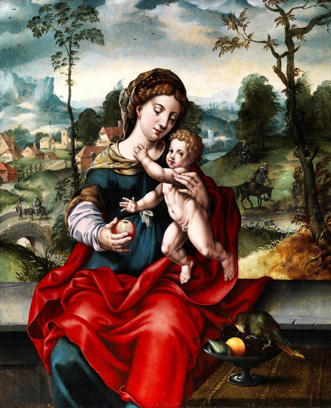 MASTER OF PARROT MADONNA TO CHILD MADONNA APPLE