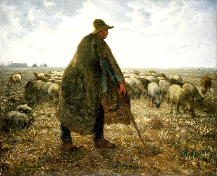 MILLET JEAN FRANCOIS SHEPHERD TENDING HIS FLOCK GOOGLE BROOKLYN