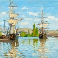 MONET CLAUDE SHIPS RIDING ON SEINE AT ROUEN BY 1872