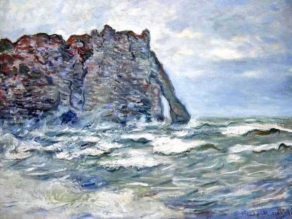MONET CLAUDE PORT DAVAL ROUGH SEA 1883