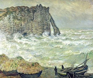 MONET CLAUDE ROUGH SEA ETRETAT 1883