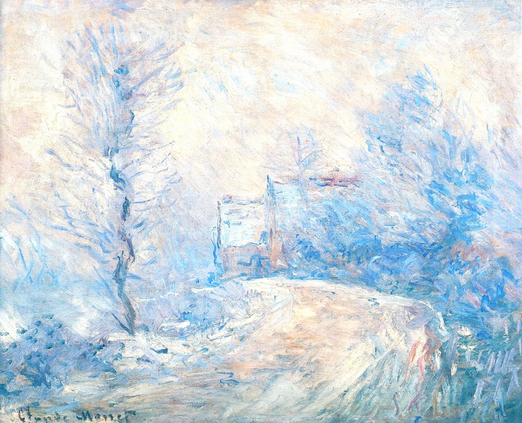 MONET CLAUDE ENTRANCE TO GIVERNY UNDER SNOW 1885