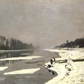 MONET CLAUDE ICE FLOES ON SEINE AT BOUGIVAL 1867 1868