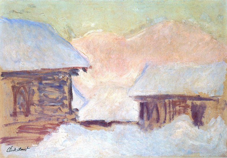 MONET CLAUDE NORWAY HOUSES UNDER SNOW 1895