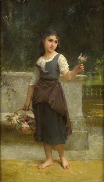 MUNIER EMILE FLOWER GIRL 1889 PRAGA