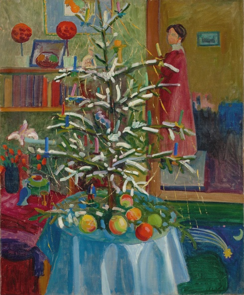 MUNTER GABRIELE INTERIOR WITH CHRISTMAS TREE CIRCA 1908