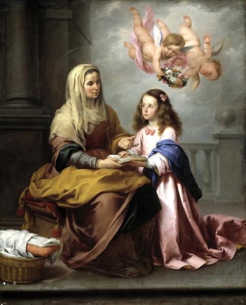 MURILLO BARTOLOME ESTEBAN ST. ANNA TEACHES VIRGIN MARY 1655 PRADO