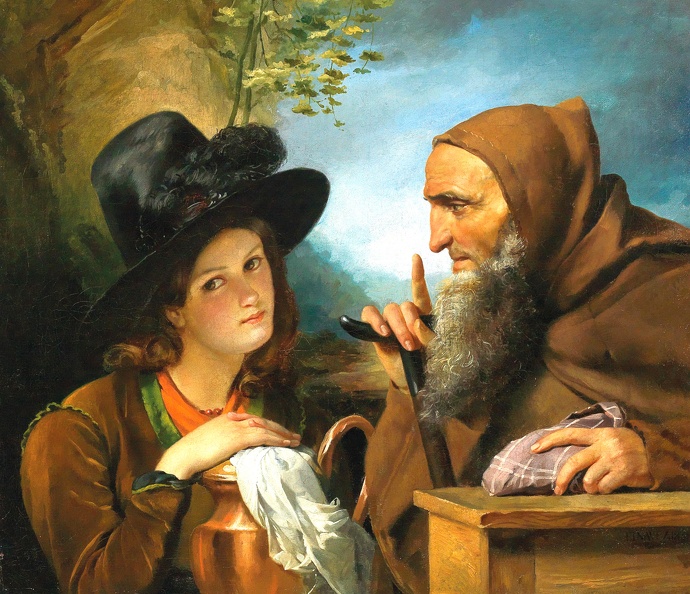 NAVEZ FRANCOIS JOSEPH HERMIT AND GIRL