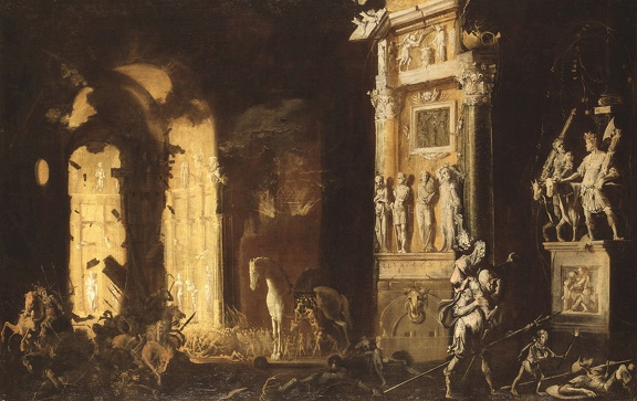 NOME FRANCOIS BURNING OF TROY WITH FLIGHT OF AENEAS AND ANCHISES NATIONAL