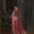 OCHTERVELT JACOB WOMAN STANDING AT HARPSICHORD MAN SEATED BY HER LO NG