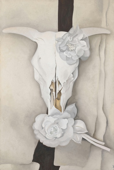 OKEEFFE COWS SKULL WITH CALICO ROSES 1931