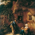 OSTADE ISAAC JANSZ VAN TRAVELERS AT HOUSE DOOR 1649 TH BO