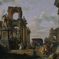 PANINI GIOVANNI PAOLO ARCHITECTURAL CAPRICCIO OF ROMAN FORUM WITH PHILOSOPHERS AND SOLDIERS AMONG ANCIENT RUINS IN GOOGLE