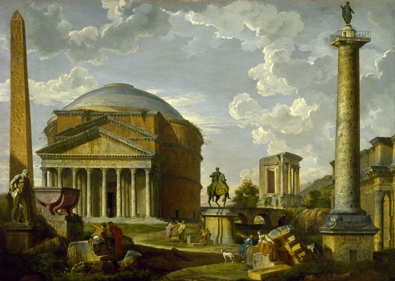 PANINI GIOVANNI PAOLO FANTASY VIEW WITH PANTHEON AND OTHER MONUMENTS OF ANCIENT ROME GOOGLE