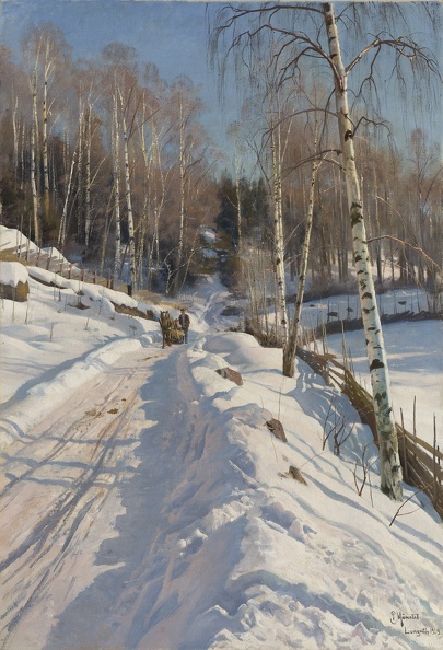 PEDER MONSTED SLEIGH RIDE ON SUNNY WINTER DAY