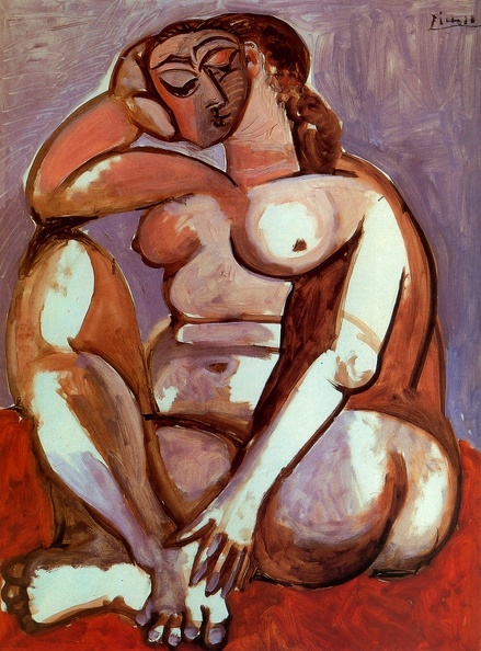 PICASSO PABLO WOMAN CROUCHING NUDE 1956
