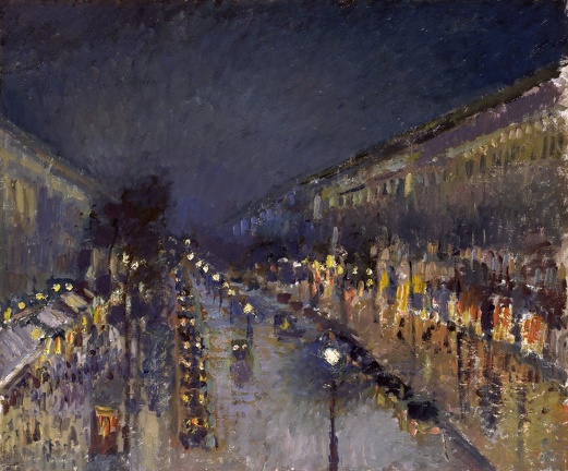 PISSARRO CAMILLE BOULEVARD MONTMARTRE AT NIGHT 1897 LO NG