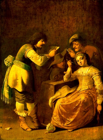 QUAST PIETER JANSZ CARD PLAYERS AND WOMAN PIPE 1647