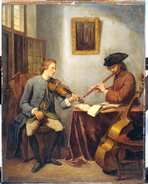 QUINKHARD JAN MAURITS PRT OF HENRICUS VIOLINIST AND FLUTIST MAKING MUSIC1755 1755 RIJK