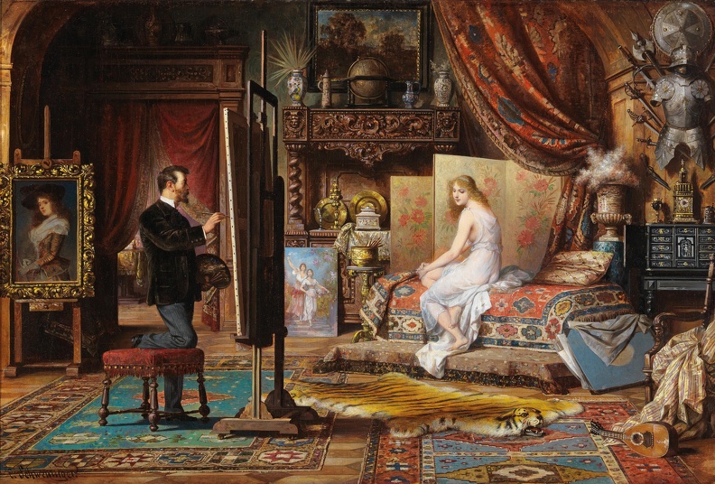 SCHWENINGER CARL YOUNGER ARTIST AND HIS MODEL