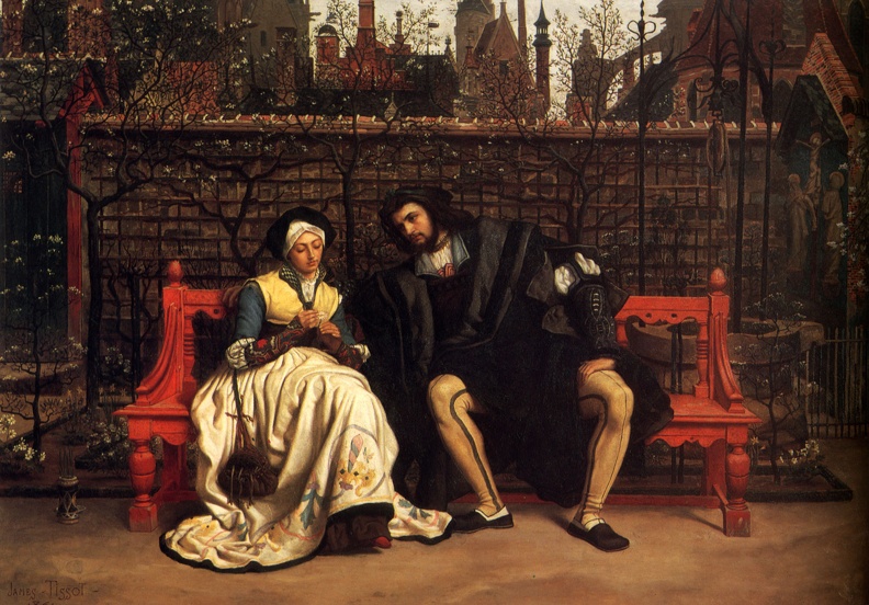 TISSOT JAMES FAUST AND MARGUERITE IN GARDEN