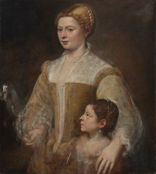 TIZIANO VECELLIO PRT OF LADY AND HER DAUGHTER