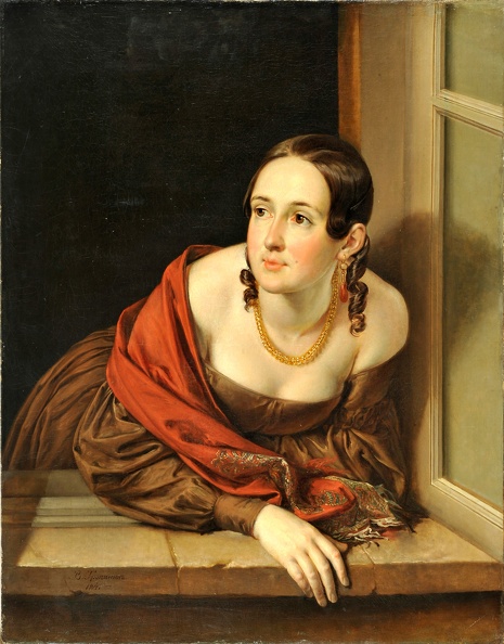 TROPININ VASILY PRT OF WOMAN IN WINDER 1841