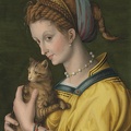 UBERTINI FRANCESCO BACCHIACCA PRT OF YOUNG LADY HOLDING CAT
