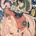 UTAGAWA KUNIYOSHI ARIO MARU STRUGGLING WITH GIANT OCTOPUS