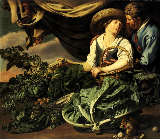 UTRECHT_ADRIAEN_VAN_THEODOR_ROMBOUTS_AMOROUS_COUPLE_WITH_LETTUCE_ARTICHOKES_PEAS_AND_OTHER_VEGETABLES_WITH_SQUIRREL.JPG