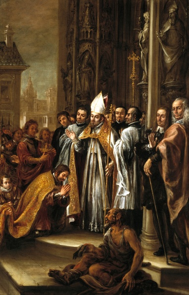 VALDES LEAL JUAN DE ST. AMBROSIO ABSOLVING EMPEROR THEODOSIUS PRADO