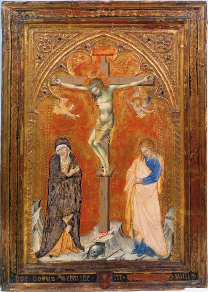 VANNUCCIO FRANCESCO CRUCIFIXION WITH VIRGIN AND ST. JOHN EVANGELIS 1387 88 PHILA