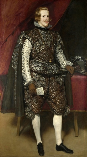 VELAZQUEZ DIEGO PRT OF PHILIP IV OF SPAIN IN BROWN AND SILVER LO NG