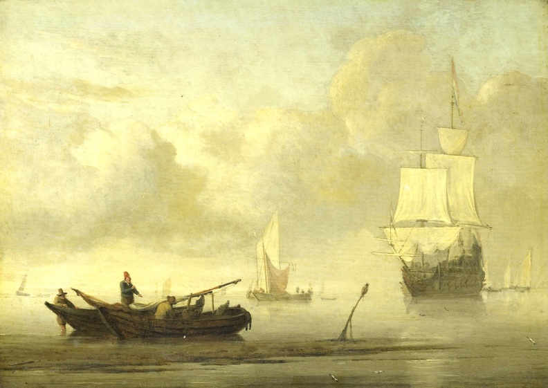 VELDE WILLEM VAN DE YOUNGER SHIPS OFF COAST DURING WINDLESS 1650 1707 STEDELIJK