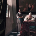VERMEER JOHANNES WOMAN WRITING LETTER WITH HER MAID BY JOHANNES VERMEER