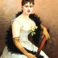 WERTHEIMER GUSTAV PRT OF SOCIETY LADY WITH FEATHER BOA