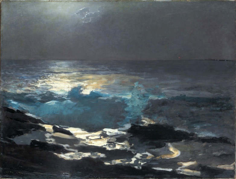 WINSLOW HOMER MOONLIGHT WOOD ISLAND LIGHT 1894