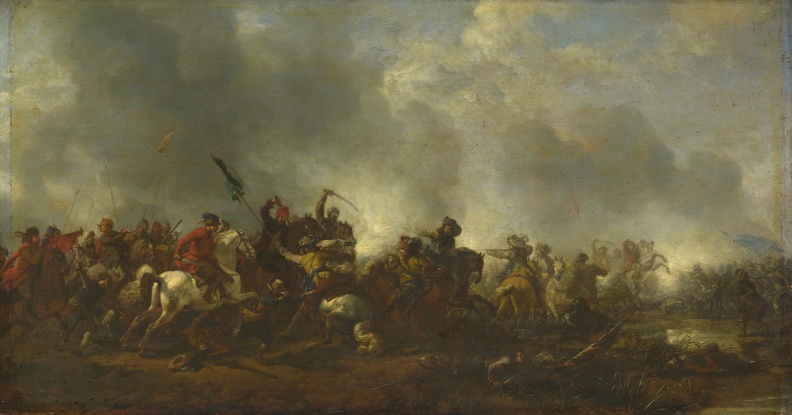 WOUWERMAN PHILIPS CAVALRY ATTACKING INFANTRY LO NG
